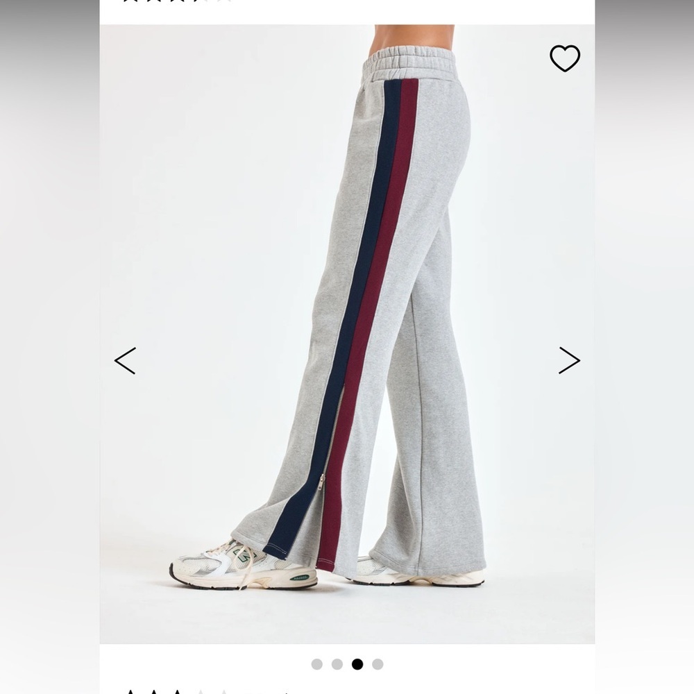 NEW AYDA LAUREN  WOMENS FLARE 2 STRIPE SWEATPANTS MEDIUM MARL GRAY COLOR